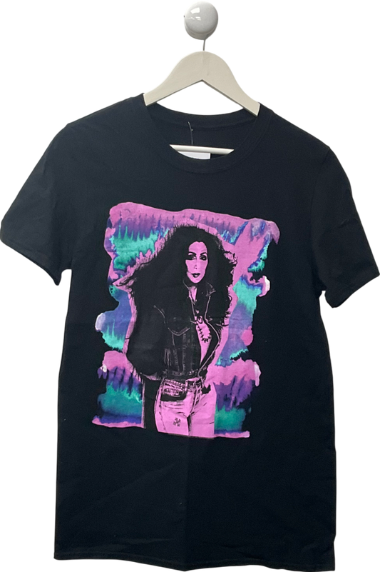 Black Cher Psychedelic Distressed Tee UK S