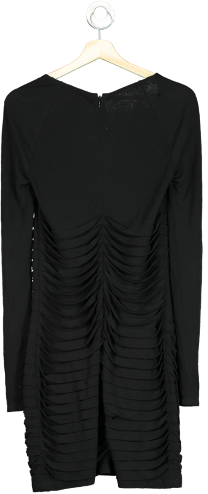 Dion Lee Black Draped Long Sleeve Dress UK 10