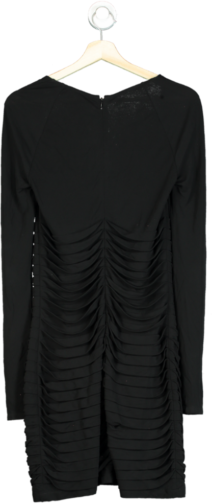 Dion Lee Black Draped Long Sleeve Dress UK 10