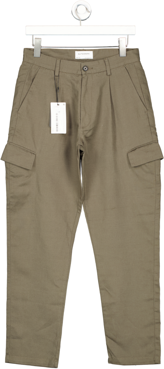 M&S Green Cargo Trousers W30
