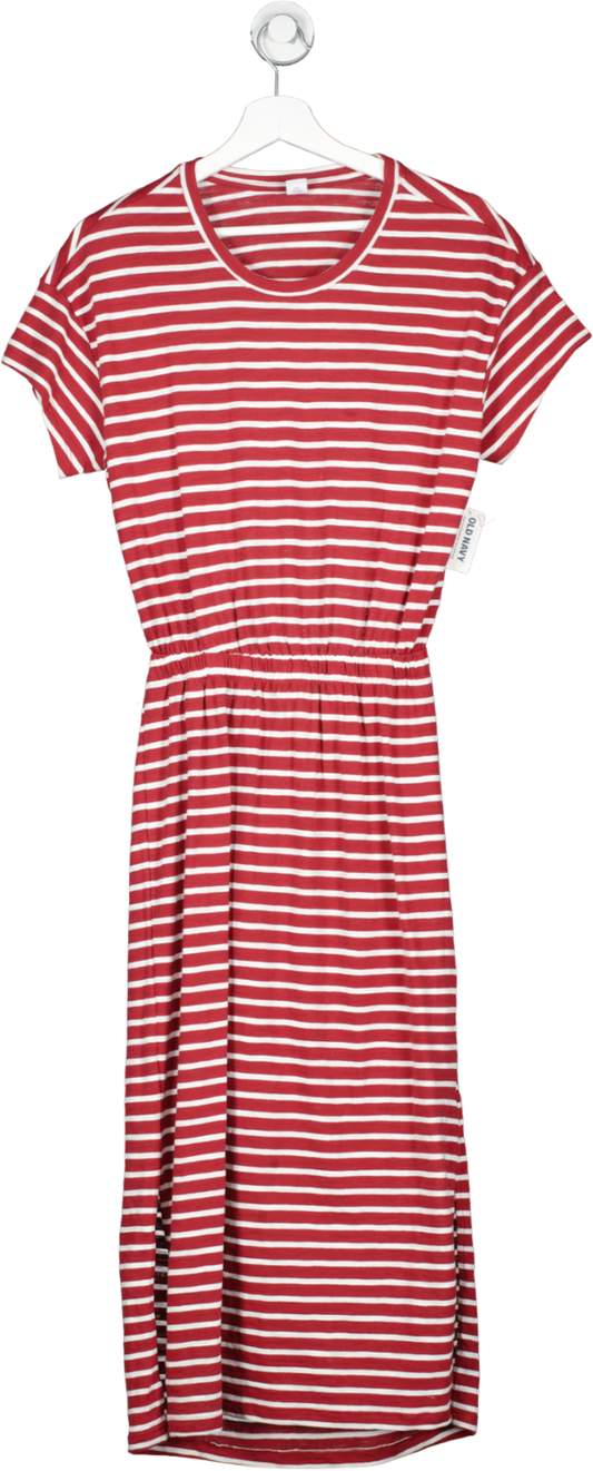 old navy Red Strip T-shirt Material V Neck Maxi Dress UK M