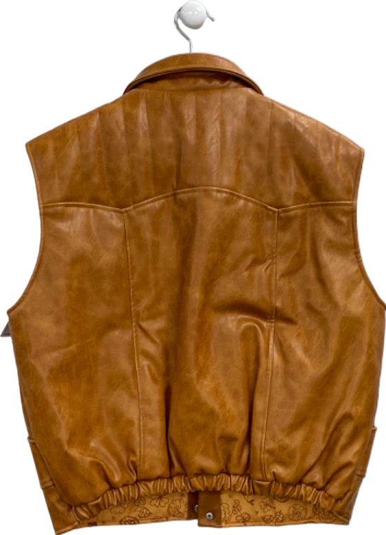 Mother Brown Faux Leather Vest M