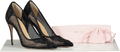 Jennifer Chamandi Black Crystal-embellished Lorenzo Pumps 105 UK 7 EU 40