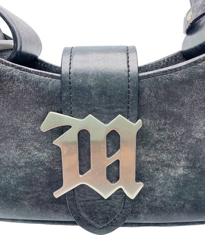 Misbhv Black Leather logo-plaque lshoulder bag