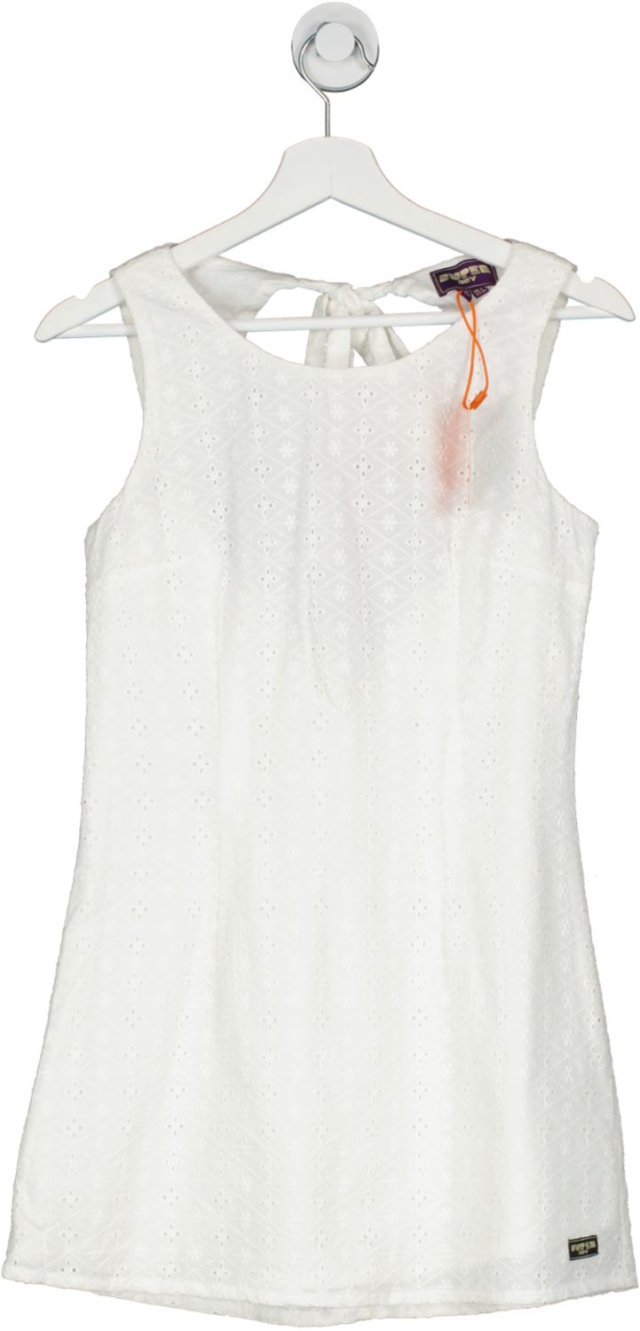 Superdry White Vintage Broderie Mini Dress UK XS