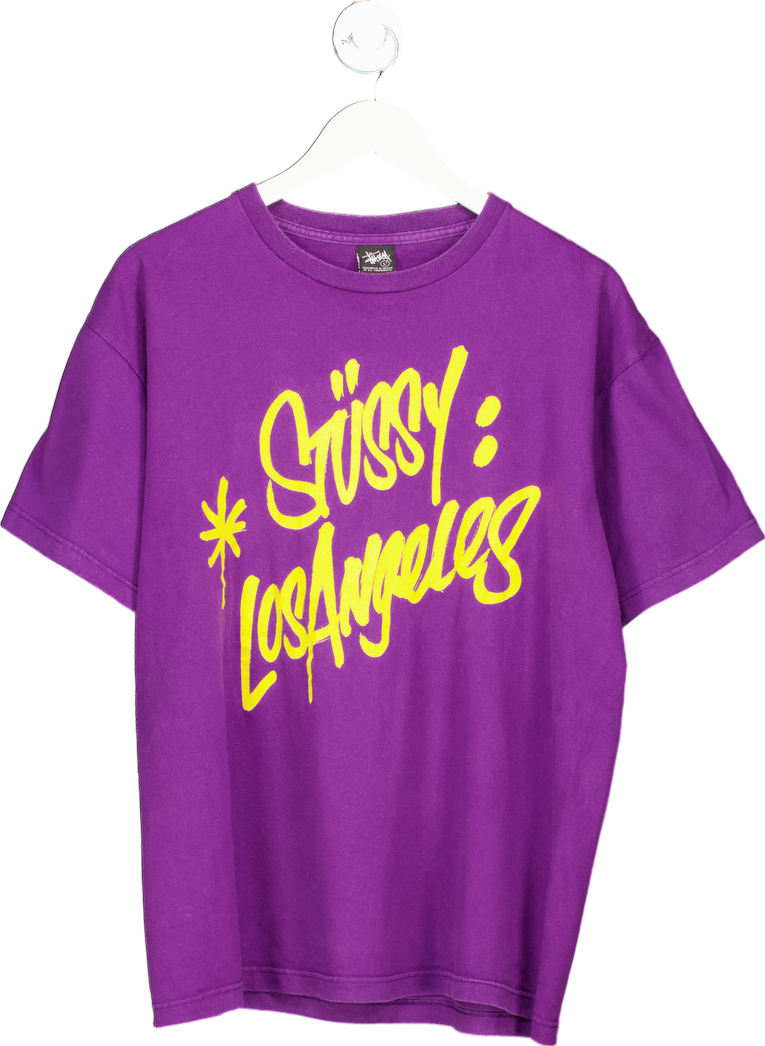 Stussy Purple Los Angeles T-Shirt UK L