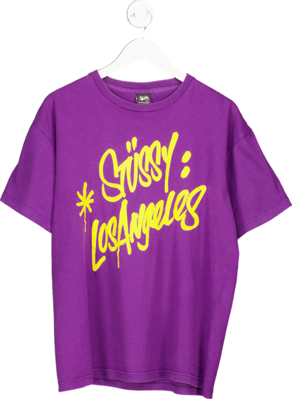 Stussy Purple Los Angeles T-Shirt UK L