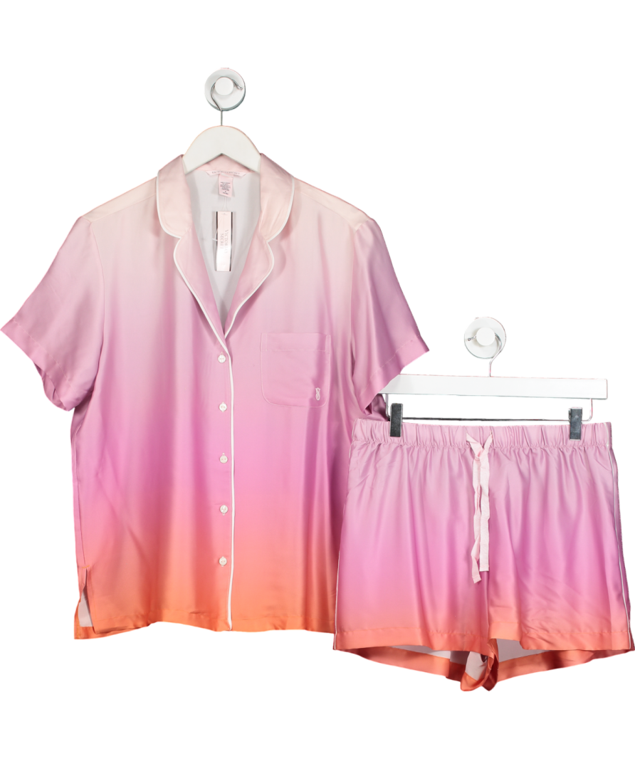 Victoria's Secret Pink Ombre Satin Short Pyjama Set UK M