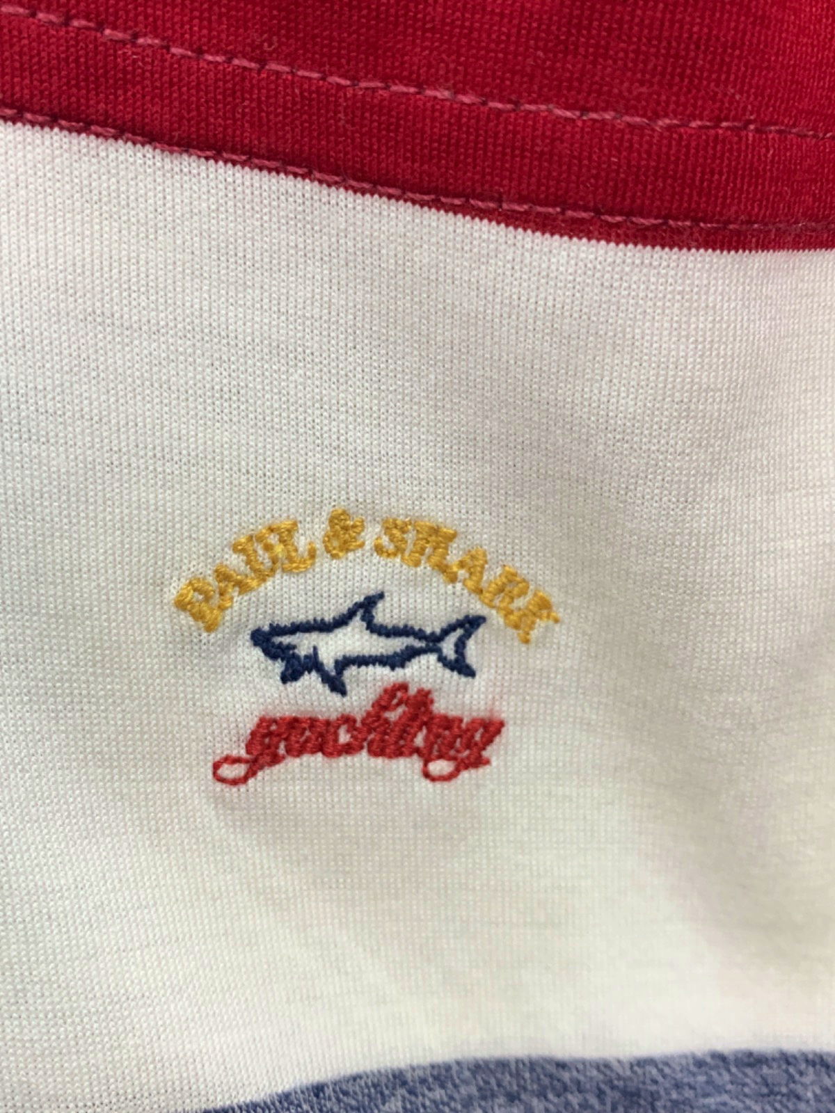 Paul & Shark Red/Blue/White Striped Polo Shirt UK XL