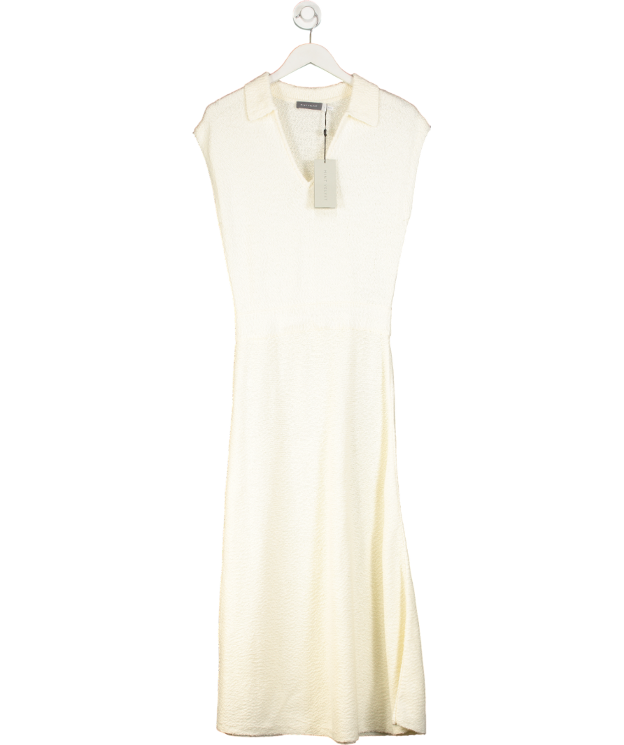 Mint Velvet Cream Textured Midi Dress UK S