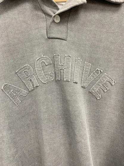 Garments Grey ARCHIVE Long Sleeve Polo Shirt UK XL