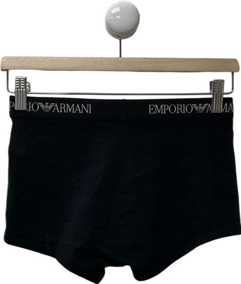 Emporio Armani Black Soft Modal Logo Waistband Boxer Briefs  UK M