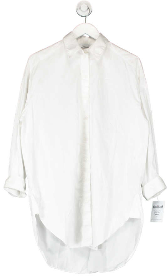 & Other Stories White Oversized Shirt With Button Detail UK XS