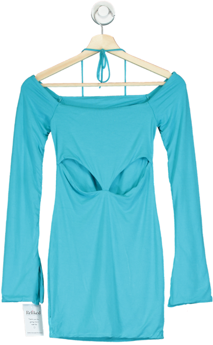 Oh Polly Aqua Long Sleeve Mini Dress UK 8