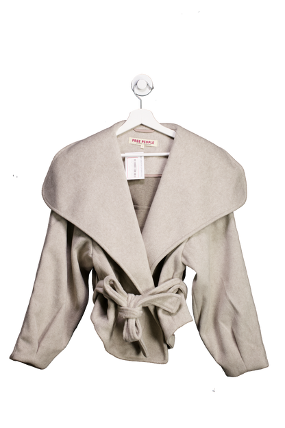 Free People Stone Cashmere-feel Belted Jacket UK XS