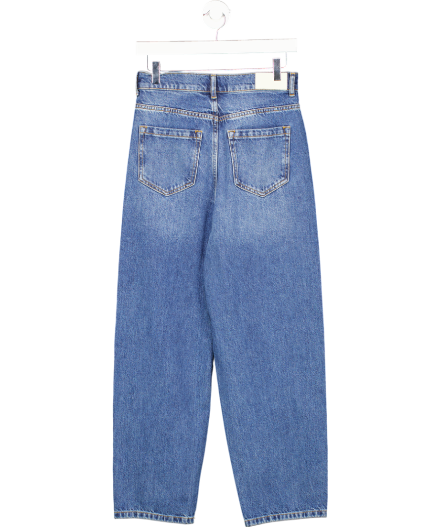 Whistles Mid Blue High Rise Barrel Leg Jeans W26