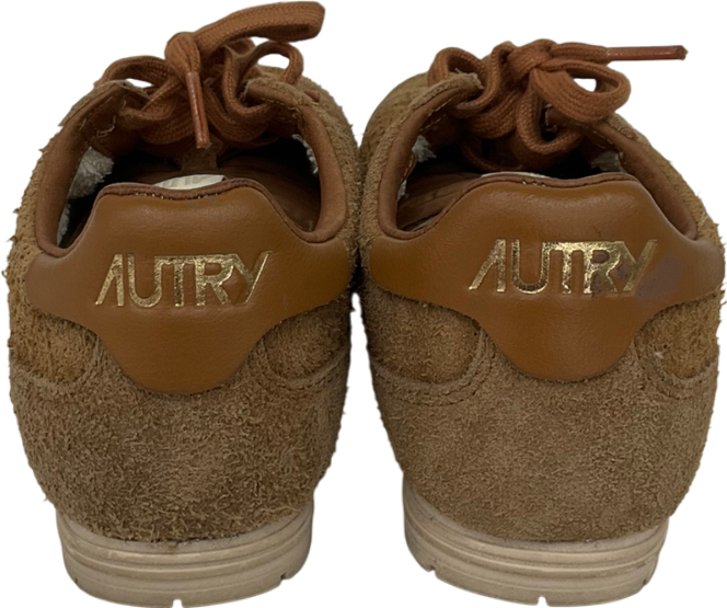 AUTRY Brown Windspin Panelled Brushed Suede Sneakers UK 5 EU 38 👠