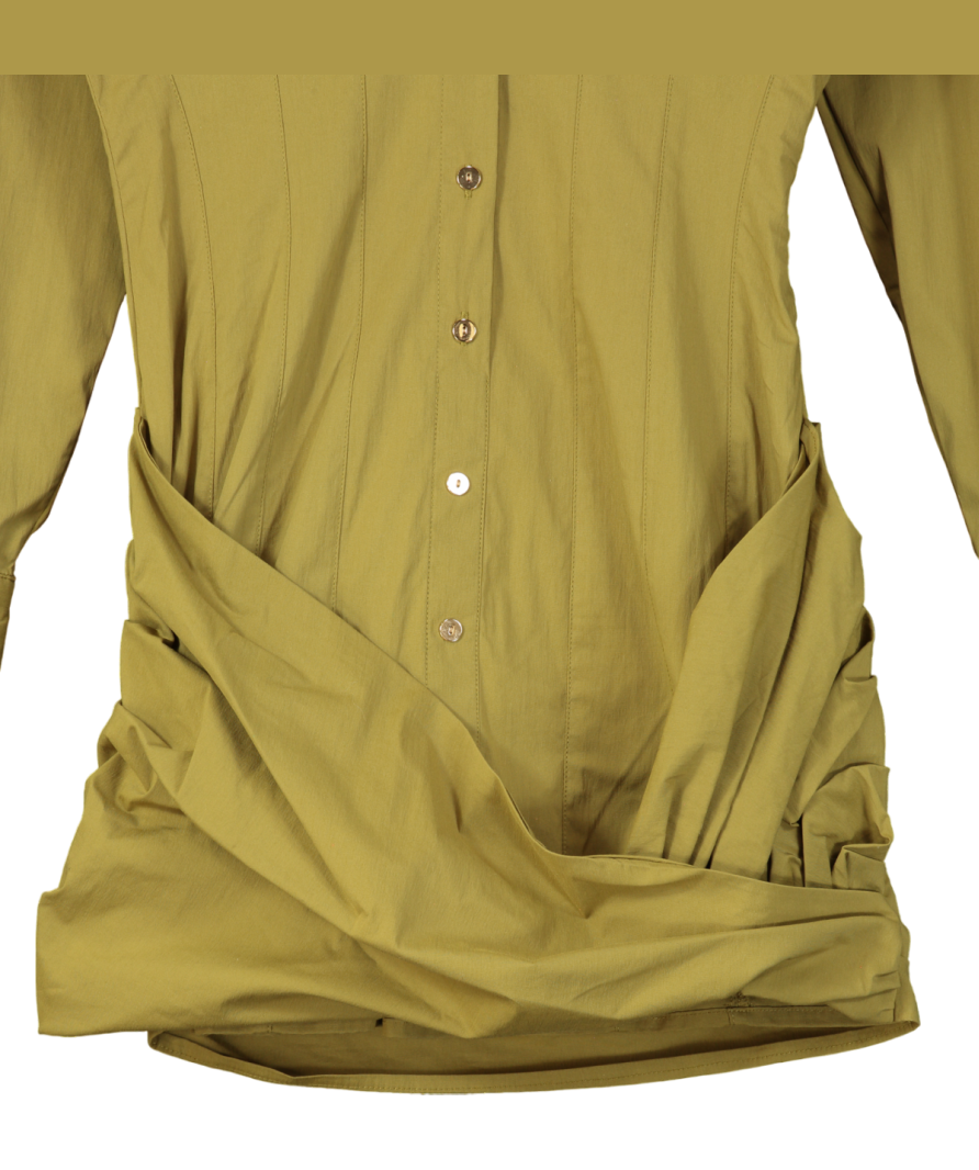 Noughts & Kisses Amara Green Wrap Shirt Dress UK XS