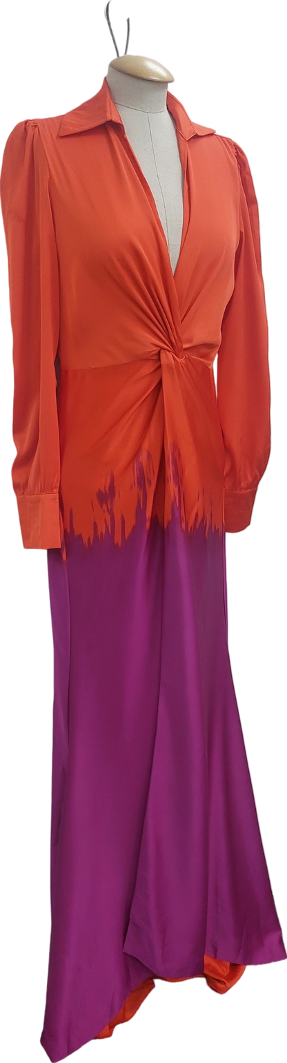 Fashion Nova Orange Melissa Ombre Maxi Dress UK XS