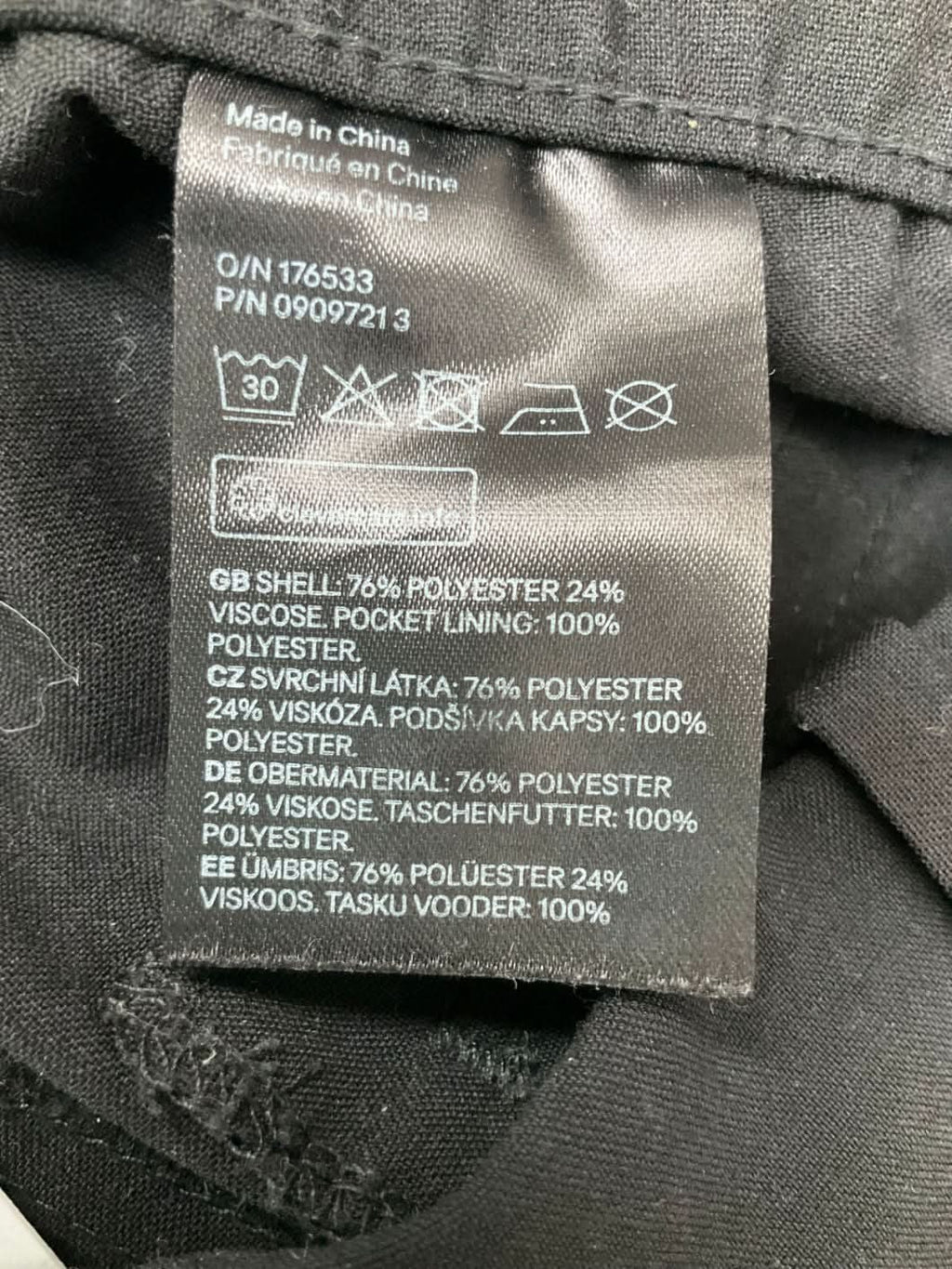 H&M Black Barrel Leg Trousers UK 12