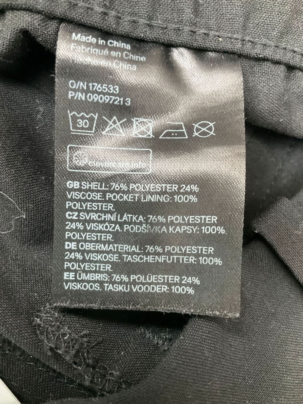 H&M Black Barrel Leg Trousers UK 12