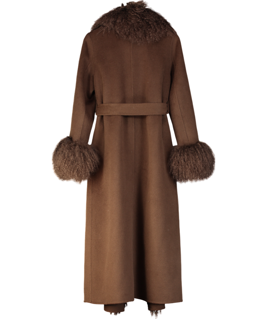 DUCIE London Brown Lola Mongolian Jacket UK S