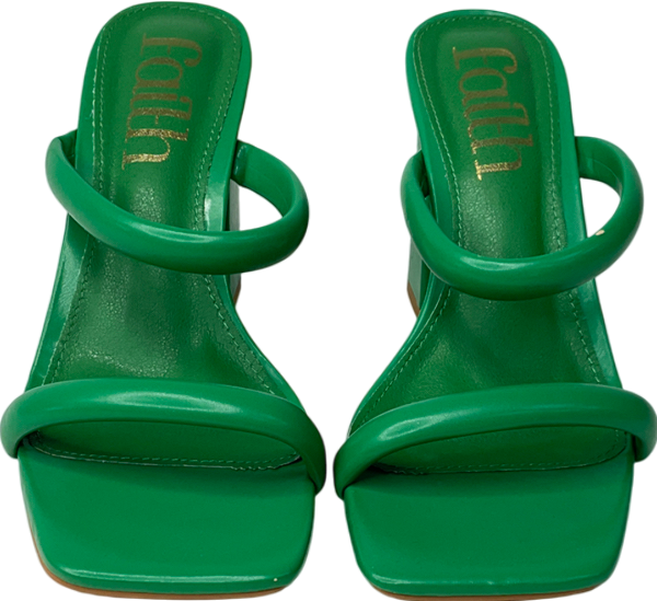 Faith Green Ella Two Straps Mule UK 6 EU 39 👠