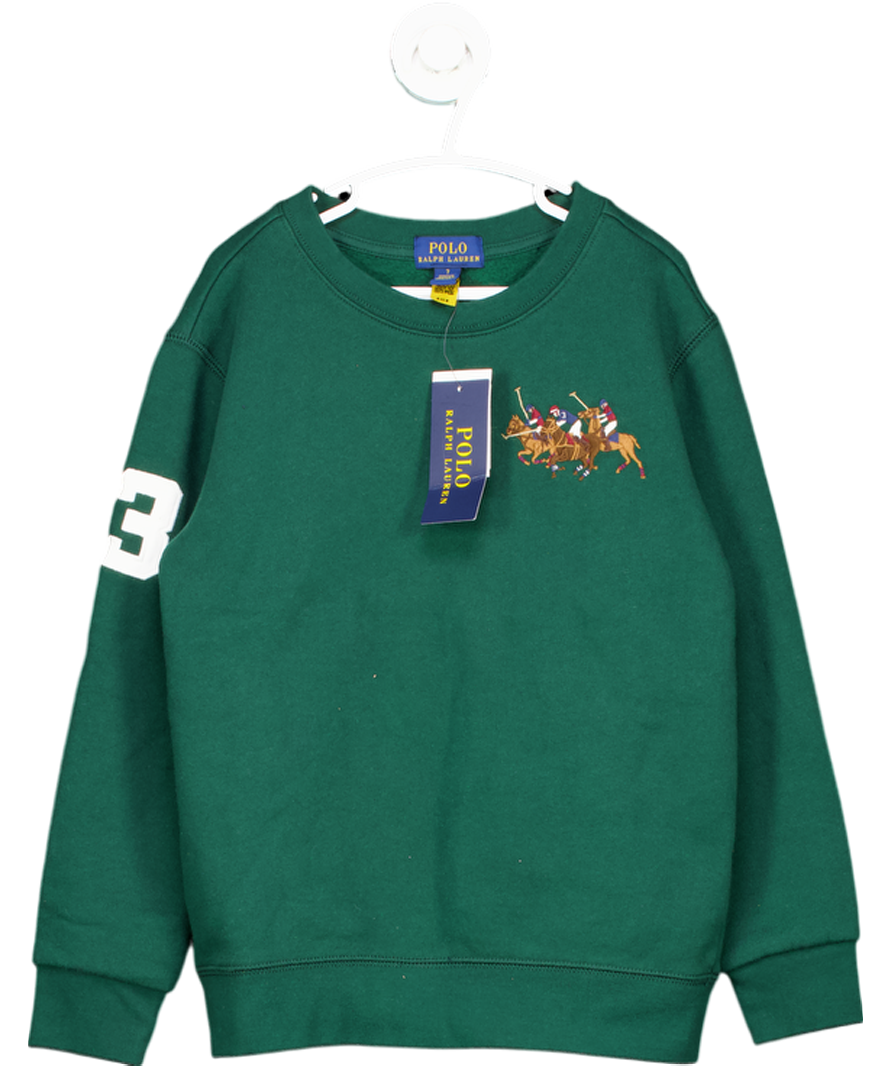 Polo Ralph Lauren Green Polo Players Embroidered Sweatshirt 7 Years
