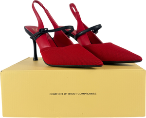Cosy island Red Strikestep Elegant Stiletto Heeled Slingback UK 4