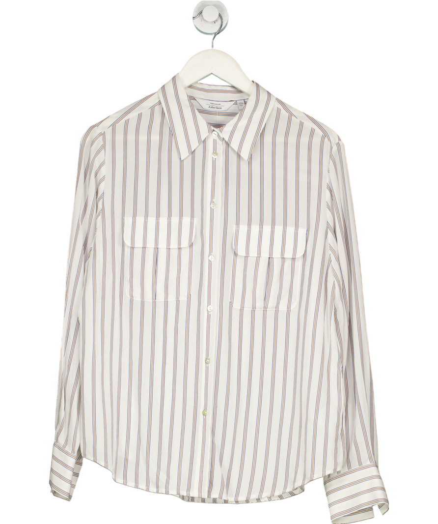 & Other Stories White Striped Silk Shirt UK 14