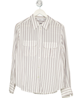 & Other Stories White Striped Silk Shirt UK 14