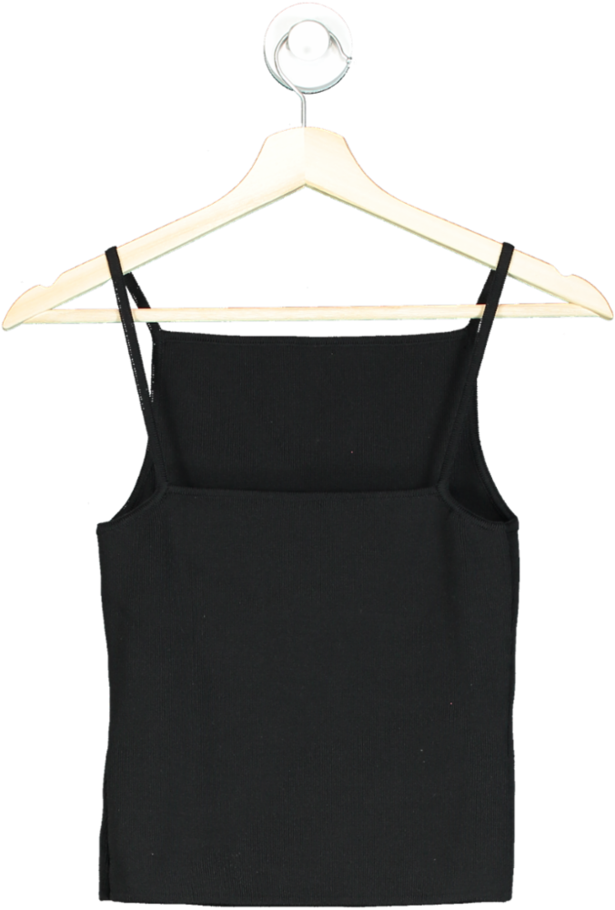 Shona Joy Black Ribbed Tank Top UK S