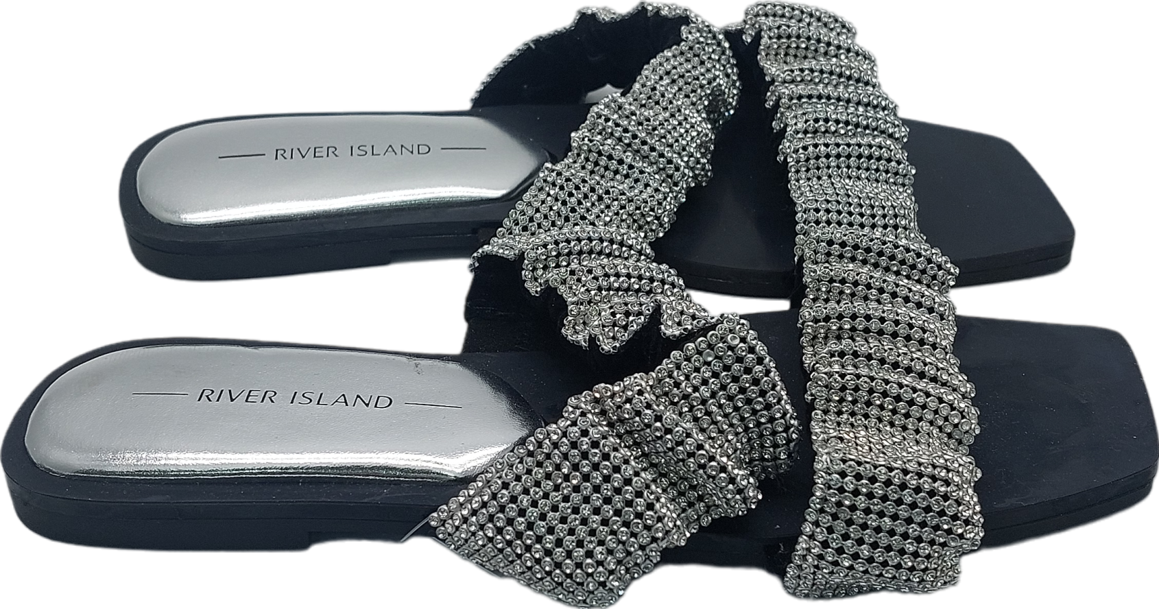 River Island Metallic Toodle Sandals UK 4 EU 37 👠