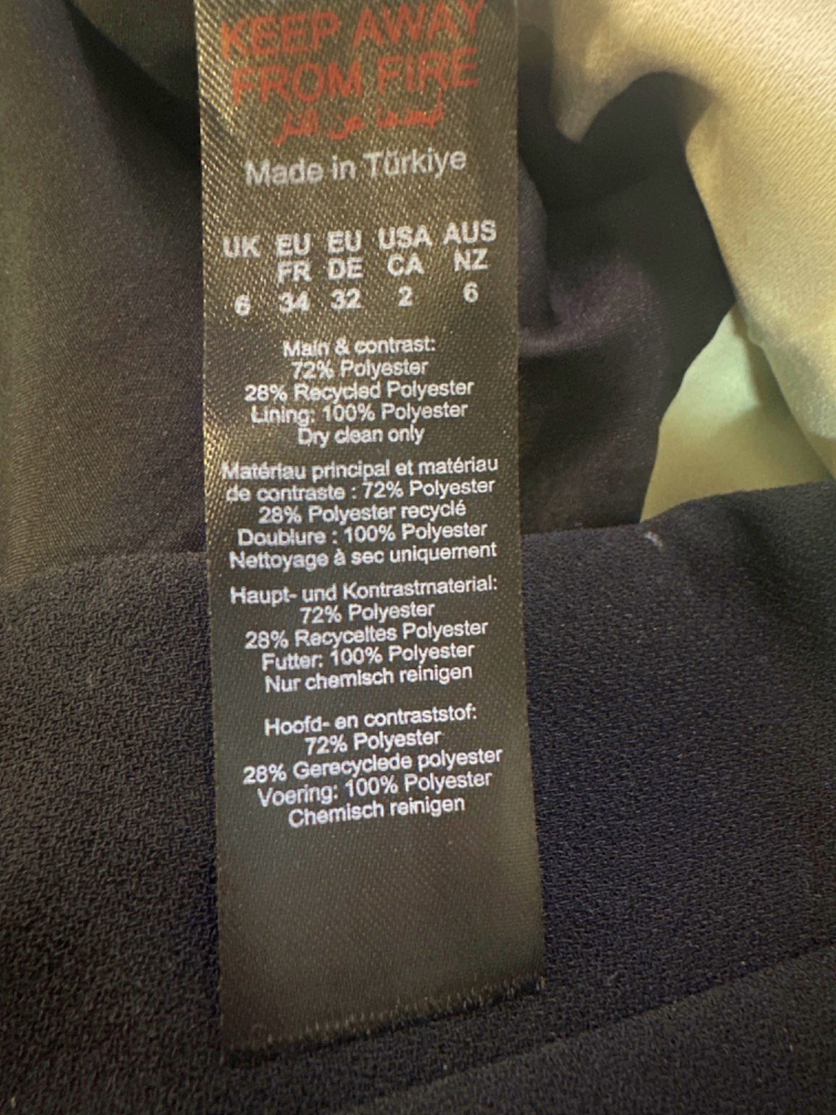 Karen Millen Black and Cream Asymmetric Skirt UK 6