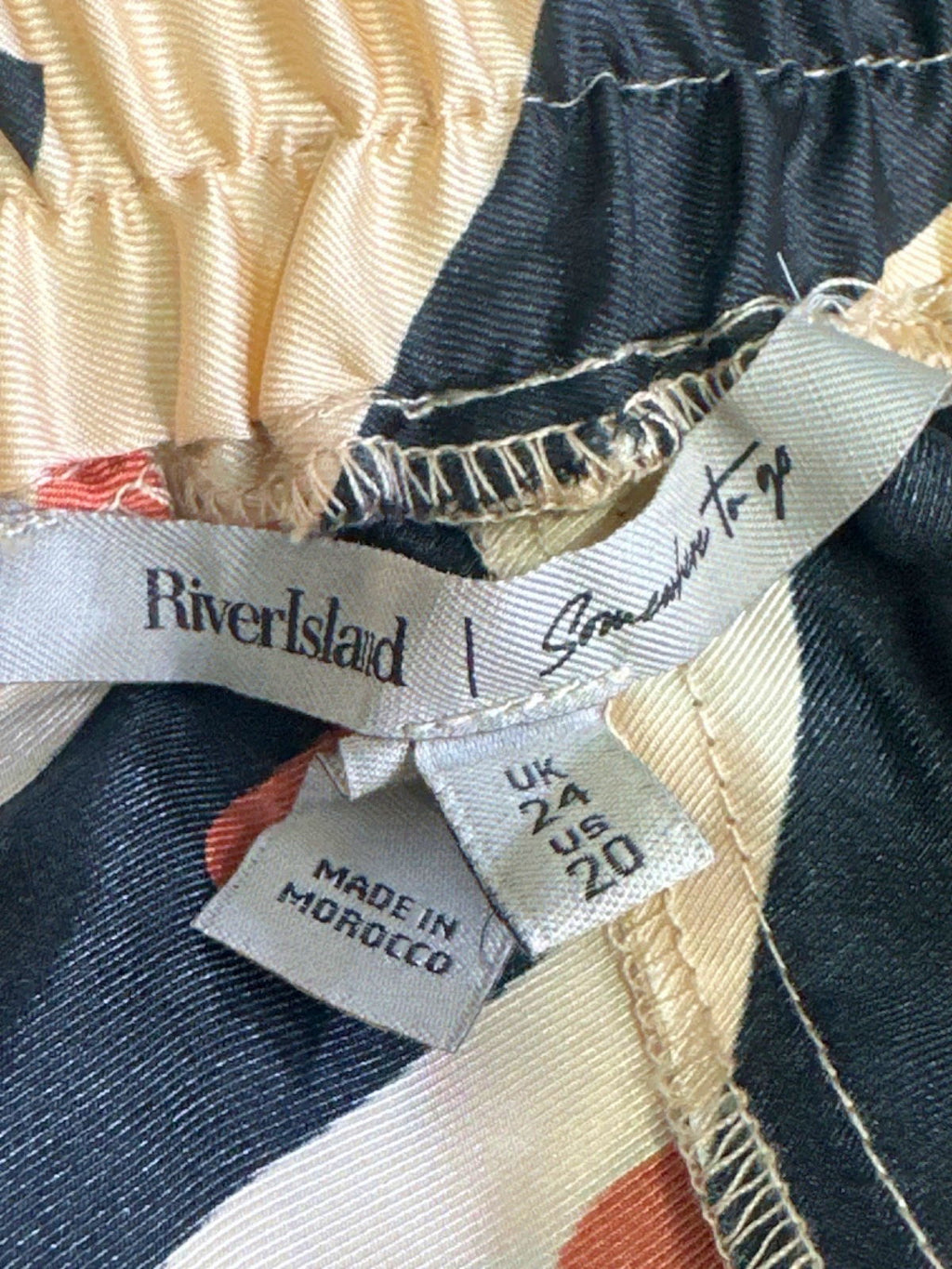 River Island Multi-Coloured Patterned Trousers UK 24