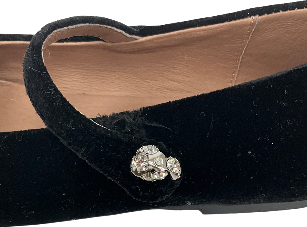 Age of Innocence Black Velvet Pumps With Dimante Detail UK 12.5 EU 31 👼