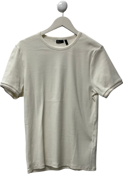 ASOS Cream T-shirt With Black Detailing On The Sleeve UK L