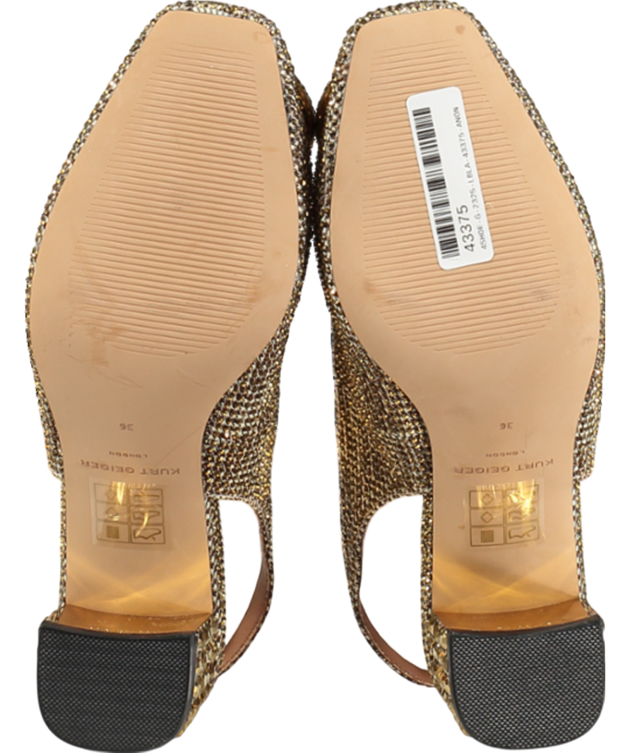 Kurt Geiger Metallic Chelsea Block Slingback Heel UK 3 EU 36 👠