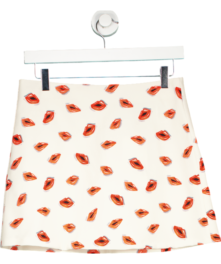 ZARA Cream Lips Print Skirt UK S