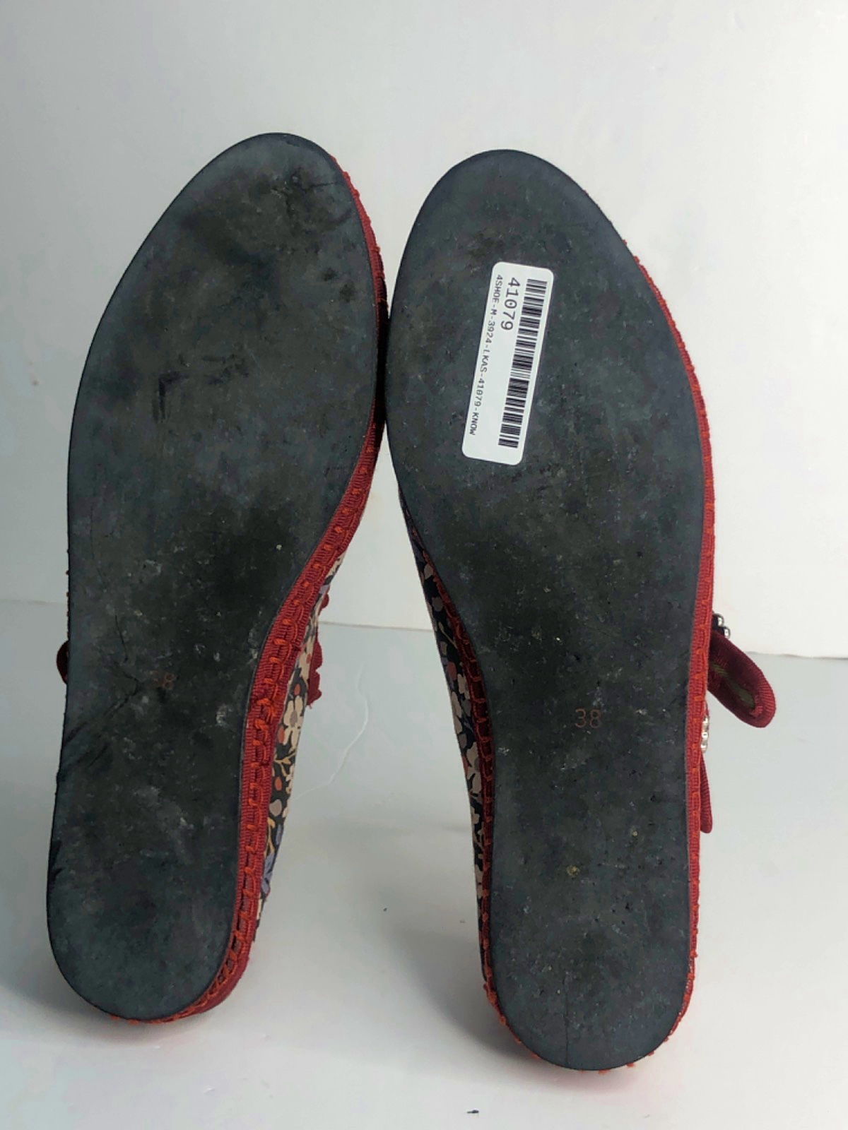 Sveti Stefan Red Floral Print Mary Jane Shoes UK 5 EU 38
