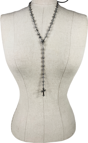 Urban Outfitters Metallic Petal Link Cross Necklace One Size