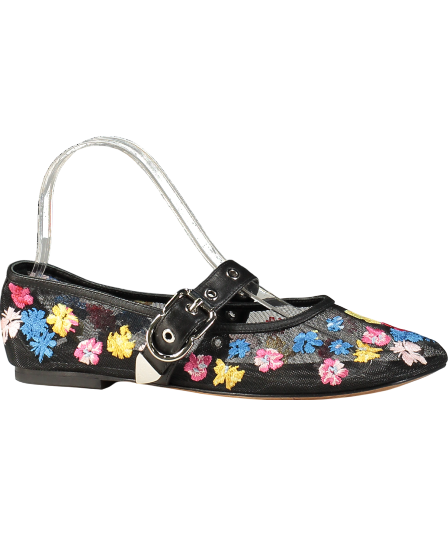 Black 3.1 Phillip Lim Id Flowerworks Mesh Ballerina Shoes UK 4 EU 37 👠