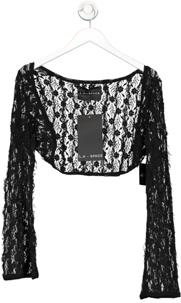 L.A Space Black Kristina Sheer Long Sleeve Shrug UK XL