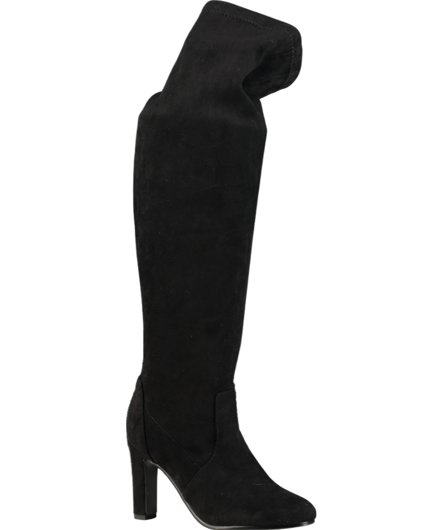 lipsy london Black Round Toe Faux-suede Boots UK 3 EU 36 👠