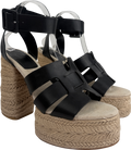 H&M Black Heeled Platform Espadrilles UK 8 EU 41 👠