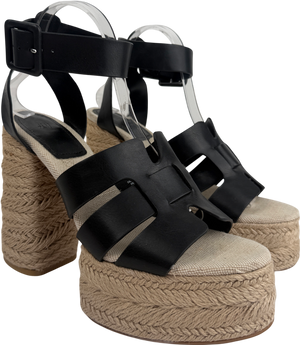 H&M Black Heeled Platform Espadrilles UK 8 EU 41
