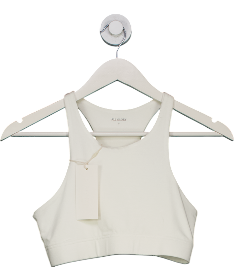 All Glory White Soft Sports Bra UK S