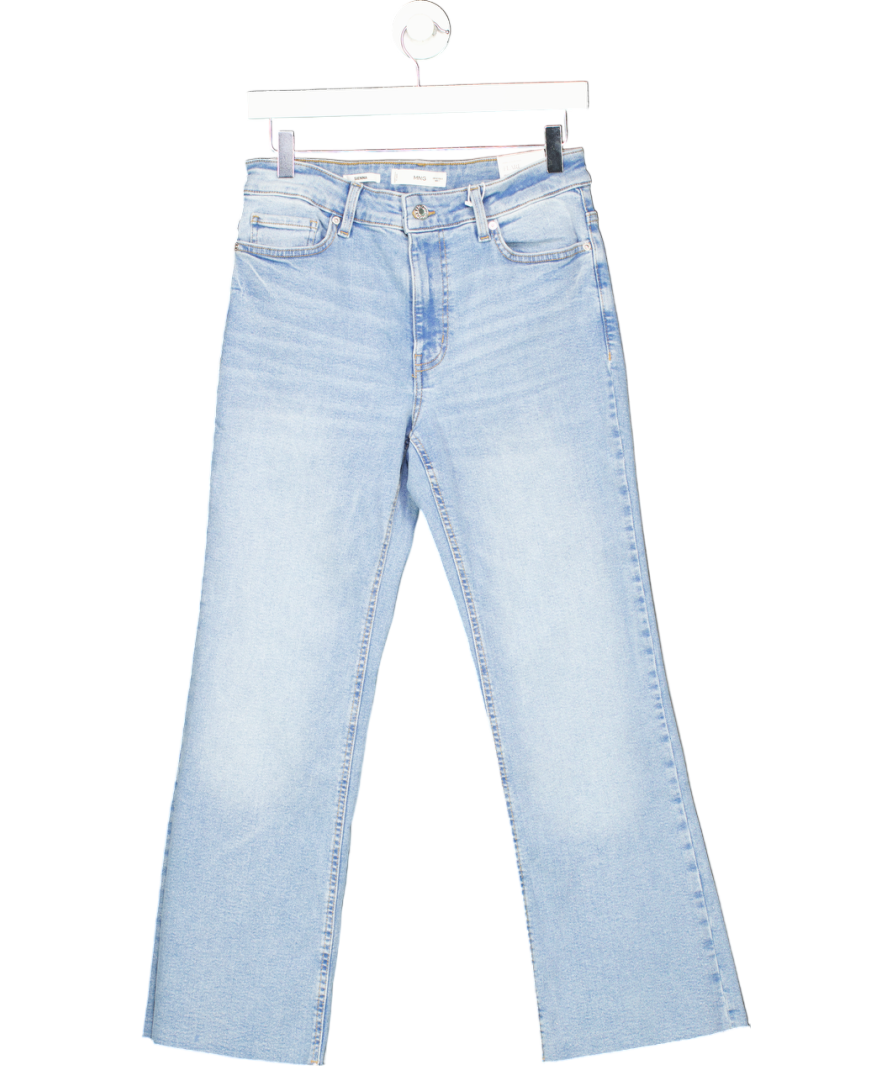 MANGO Blue Sienna Flared Cropped Jeans UK 12