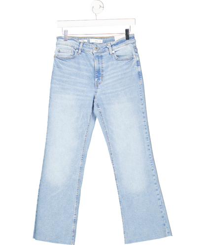 MANGO Blue Sienna Flared Cropped Jeans UK 12