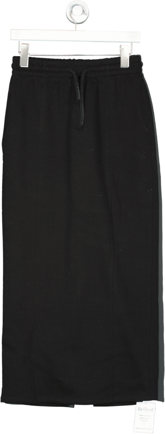 River Island Black Cotton Blend Sweat Skirt UK S